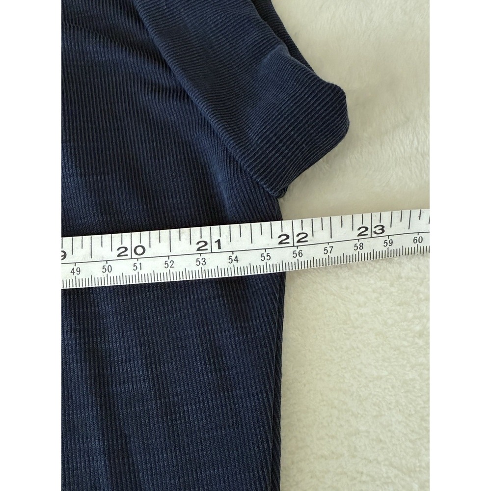 Ann Taylor LOFT Full Button Twist Tie Waist Stretch Shirt Midi Dress Navy Sz 10P - Picture 12 of 13